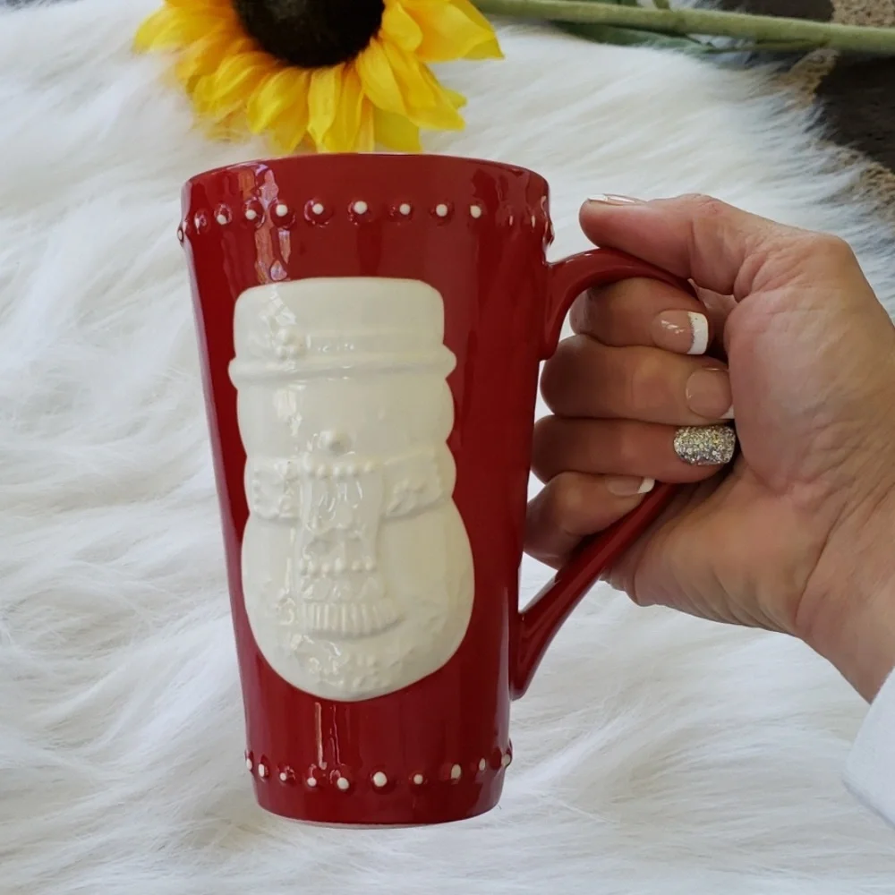 Hallmark 3D snowman‎ tall winter coffee mug